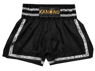 Spodenki Muay Thai Kanong : KNS-140-Czarny-Srebro